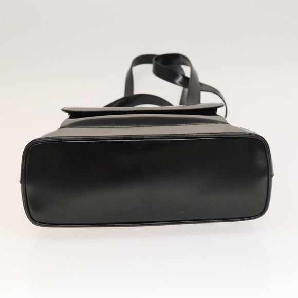 GUCCI Shoulder Bag Patent leather Black Gold Auth ep9690