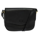 Burberrys Shoulder Bag Leather Black Gold Auth ep9691-1
