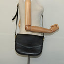 Burberrys Shoulder Bag Leather Black Gold Auth ep9691-20