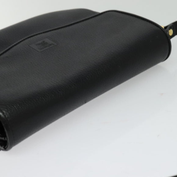 Burberrys Shoulder Bag Leather Black Gold Auth ep9691