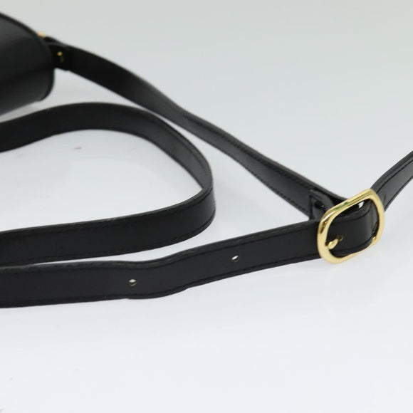 Burberrys Shoulder Bag Leather Black Gold Auth ep9691