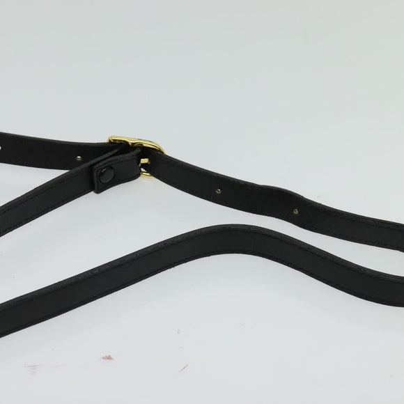 Burberrys Shoulder Bag Leather Black Gold Auth ep9691