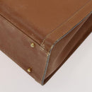 GUCCI Bamboo Hand Bag Leather Brown Gold Auth ep9697-14