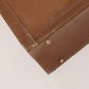 GUCCI Bamboo Hand Bag Leather Brown Gold Auth ep9697-15