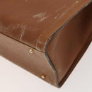 GUCCI Bamboo Hand Bag Leather Brown Gold Auth ep9697-9