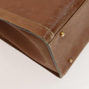 GUCCI Bamboo Hand Bag Leather Brown Gold Auth ep9697-16