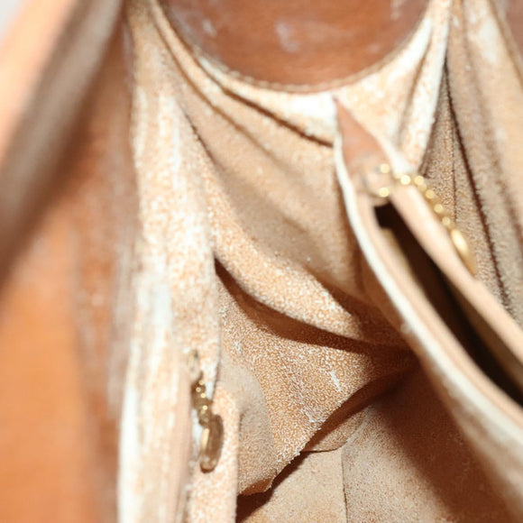 GUCCI Bamboo Hand Bag Leather Brown Gold Auth ep9697