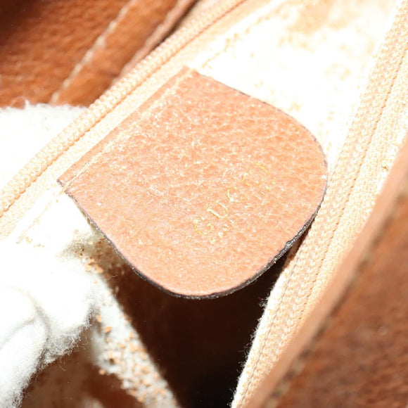 GUCCI Bamboo Hand Bag Leather Brown Gold Auth ep9697