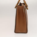 GUCCI Bamboo Hand Bag Leather Brown Gold Auth ep9697-3