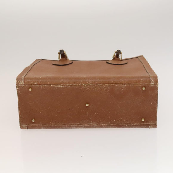 GUCCI Bamboo Hand Bag Leather Brown Gold Auth ep9697