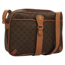 CELINE Macadam Canvas Shoulder Bag PVC Leather Brown Gold Auth ep9704-1