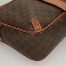 CELINE Macadam Canvas Shoulder Bag PVC Leather Brown Gold Auth ep9704-10