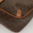 CELINE Macadam Canvas Shoulder Bag PVC Leather Brown Gold Auth ep9704-11