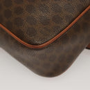 CELINE Macadam Canvas Shoulder Bag PVC Leather Brown Gold Auth ep9704-13