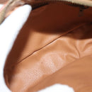 CELINE Macadam Canvas Shoulder Bag PVC Leather Brown Gold Auth ep9704-17