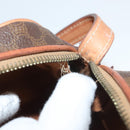 CELINE Macadam Canvas Shoulder Bag PVC Leather Brown Gold Auth ep9704-20