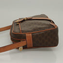 CELINE Macadam Canvas Shoulder Bag PVC Leather Brown Gold Auth ep9704-5
