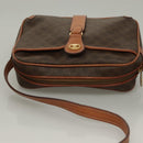 CELINE Macadam Canvas Shoulder Bag PVC Leather Brown Gold Auth ep9704-6
