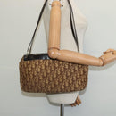 Christian Dior Trotter Canvas Shoulder Bag Brown Gold Auth ep9706-18
