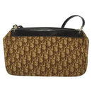 Christian Dior Trotter Canvas Shoulder Bag Brown Gold Auth ep9706-2