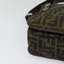 FENDI Zucca Canvas Shoulder Bag Black Brown Auth ep9708-8
