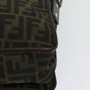 FENDI Zucca Canvas Shoulder Bag Black Brown Auth ep9708-17