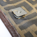 FENDI Zucca Canvas Shoulder Bag Black Brown Auth ep9708-10