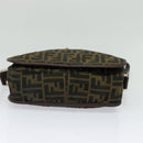 FENDI Zucca Canvas Shoulder Bag Black Brown Auth ep9708-5