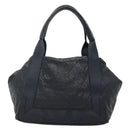 BALENCIAGA Navy Kabas Hand Bag Leather Navy Silver Auth ep9709-14