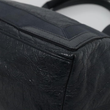 BALENCIAGA Navy Kabas Hand Bag Leather Navy Silver Auth ep9709 - 0