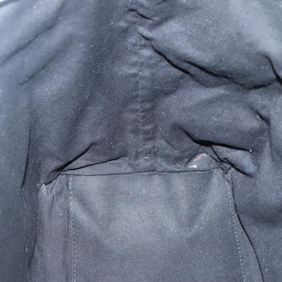 BALENCIAGA Navy Kabas Hand Bag Leather Navy Silver Auth ep9709