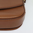 Burberrys Shoulder Bag Leather Brown Gold Auth ep9710-11