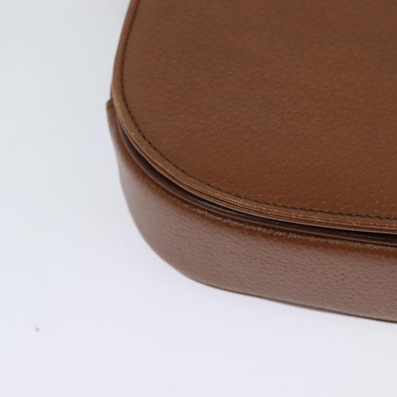 Burberrys Shoulder Bag Leather Brown Gold Auth ep9710