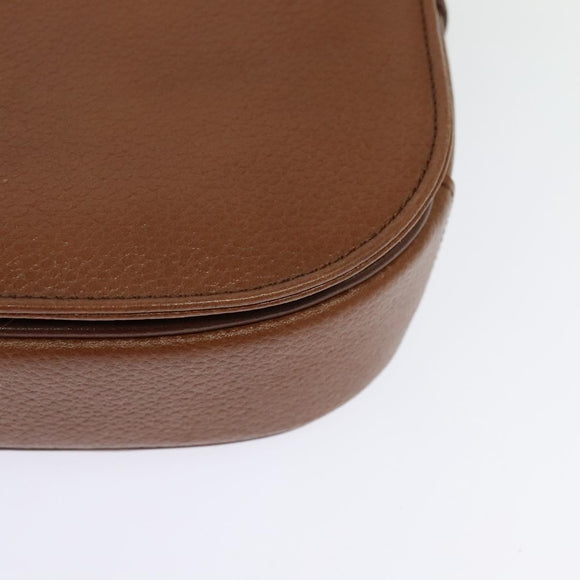Burberrys Shoulder Bag Leather Brown Gold Auth ep9710