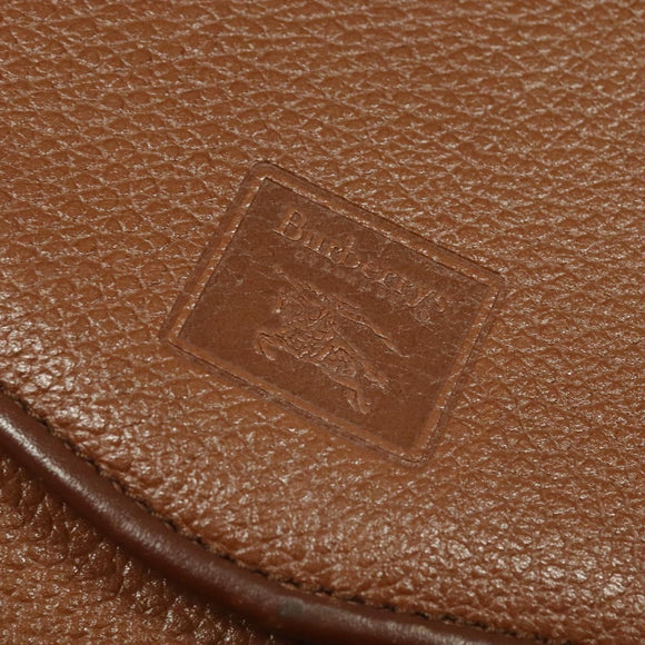 Burberrys Shoulder Bag Leather Brown Gold Auth ep9710