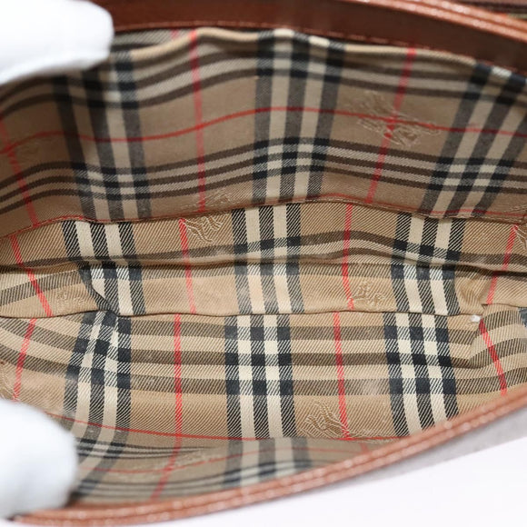 Burberrys Shoulder Bag Leather Brown Gold Auth ep9710