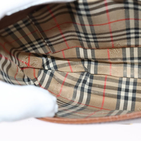 Burberrys Shoulder Bag Leather Brown Gold Auth ep9710