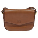 Burberrys Shoulder Bag Leather Brown Gold Auth ep9710-2