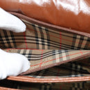 Burberrys Shoulder Bag Leather Brown Gold Auth ep9710-20