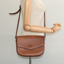 Burberrys Shoulder Bag Leather Brown Gold Auth ep9710-21
