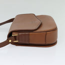 Burberrys Shoulder Bag Leather Brown Gold Auth ep9710-4