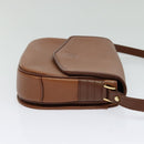 Burberrys Shoulder Bag Leather Brown Gold Auth ep9710-5