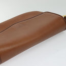 Burberrys Shoulder Bag Leather Brown Gold Auth ep9710-6