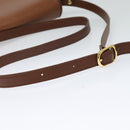 Burberrys Shoulder Bag Leather Brown Gold Auth ep9710-7