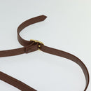 Burberrys Shoulder Bag Leather Brown Gold Auth ep9710-8