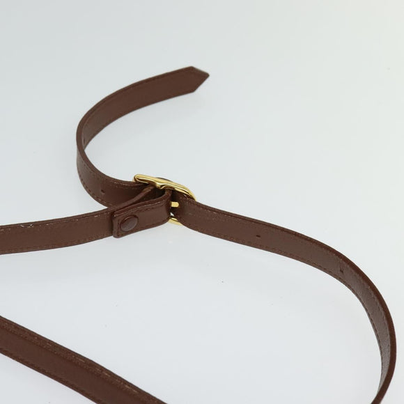 Burberrys Shoulder Bag Leather Brown Gold Auth ep9710