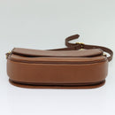 Burberrys Shoulder Bag Leather Brown Gold Auth ep9710-9