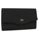 GUCCI Clutch Bag Nylon Black Gold Auth ep9712-1