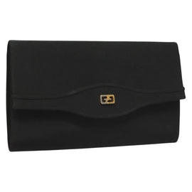 GUCCI Clutch Bag Nylon Black Gold Auth ep9712