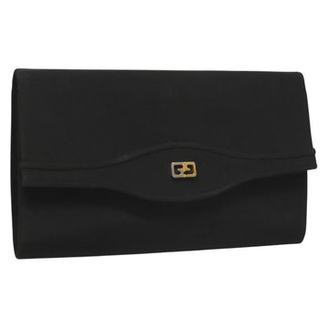 GUCCI Clutch Bag Nylon Black Gold Auth ep9712